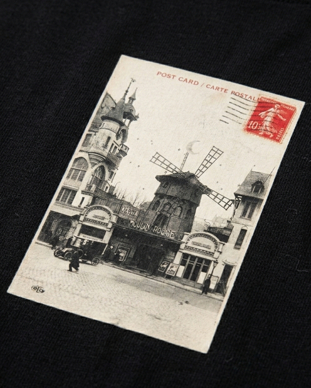 Moulin Rouge Postcard - Unisex Sueded Cotton T-Shirt