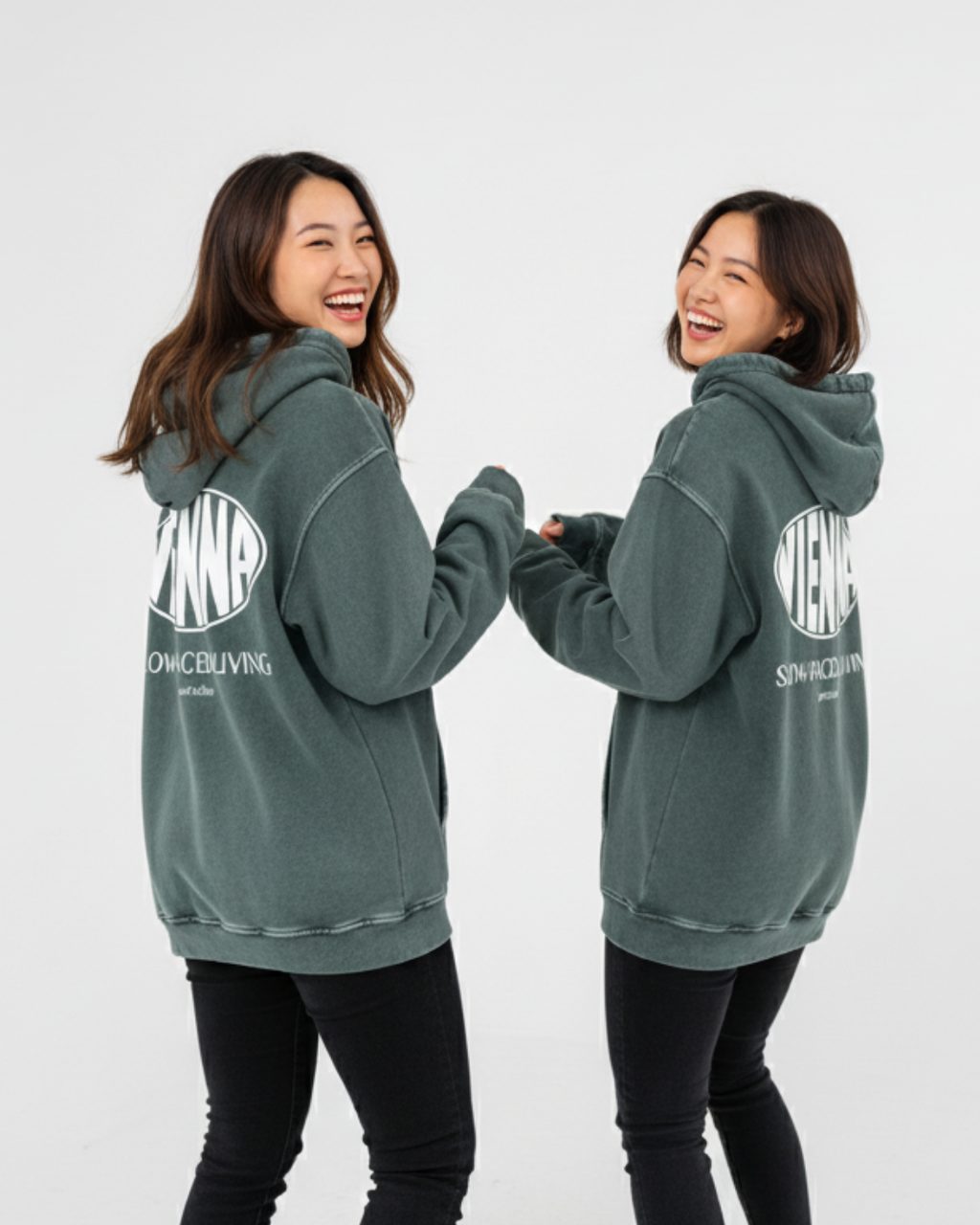 Slow- Pace Living - Snow Washed Loose Cotton Hoodie