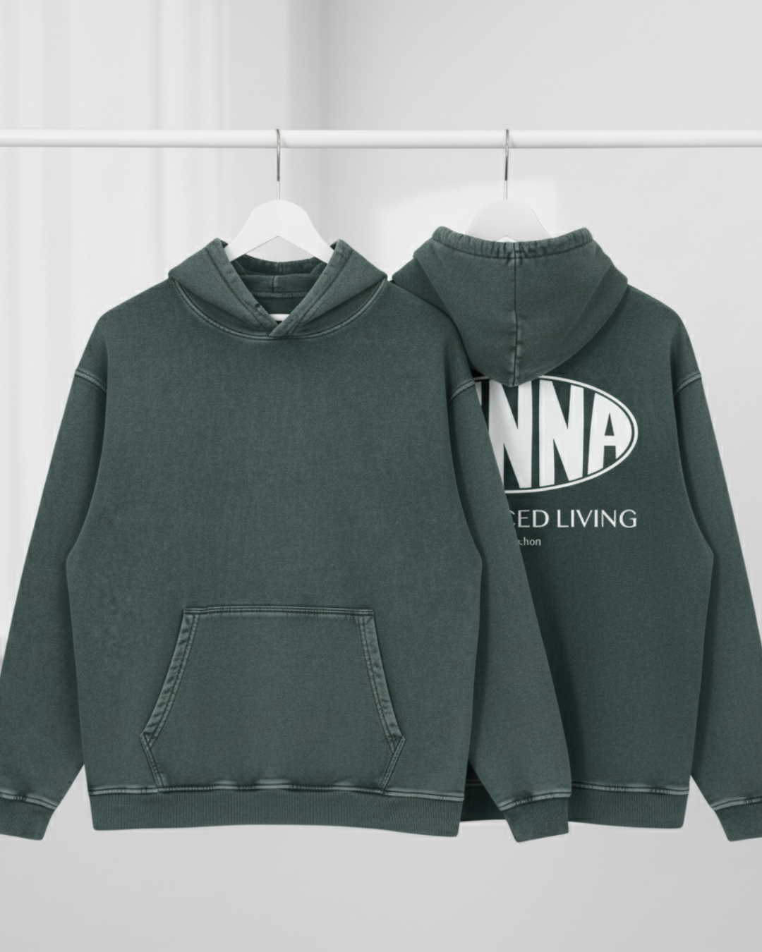 Slow- Pace Living - Snow Washed Loose Cotton Hoodie