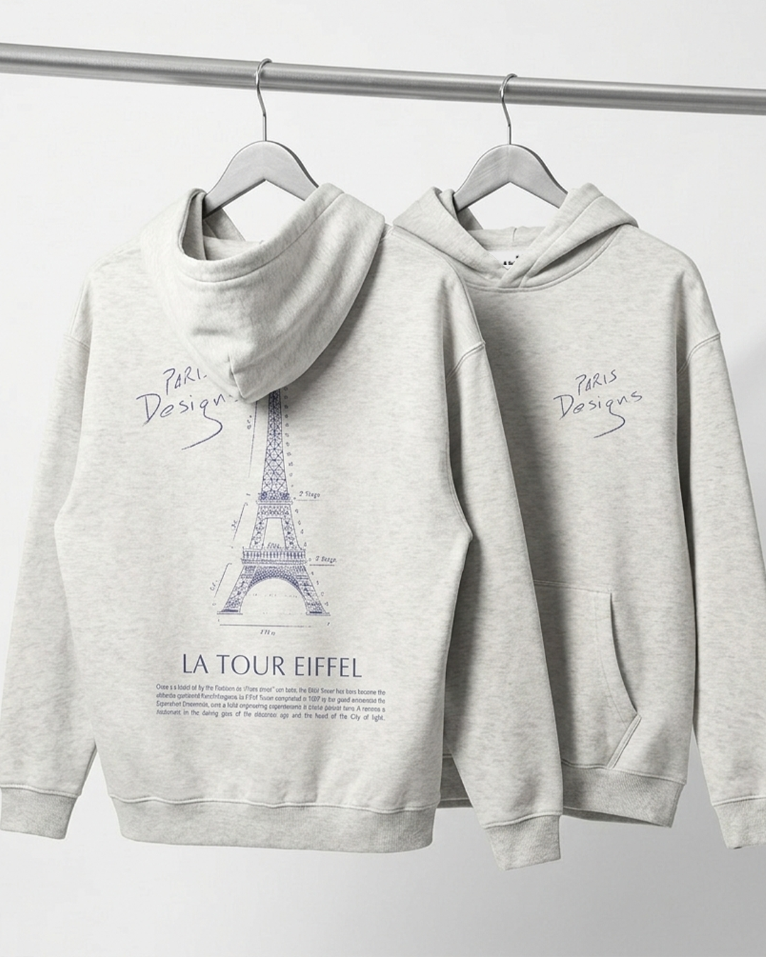 Tour Eiffel Paris Design - Oversize Fleeced Hoodie