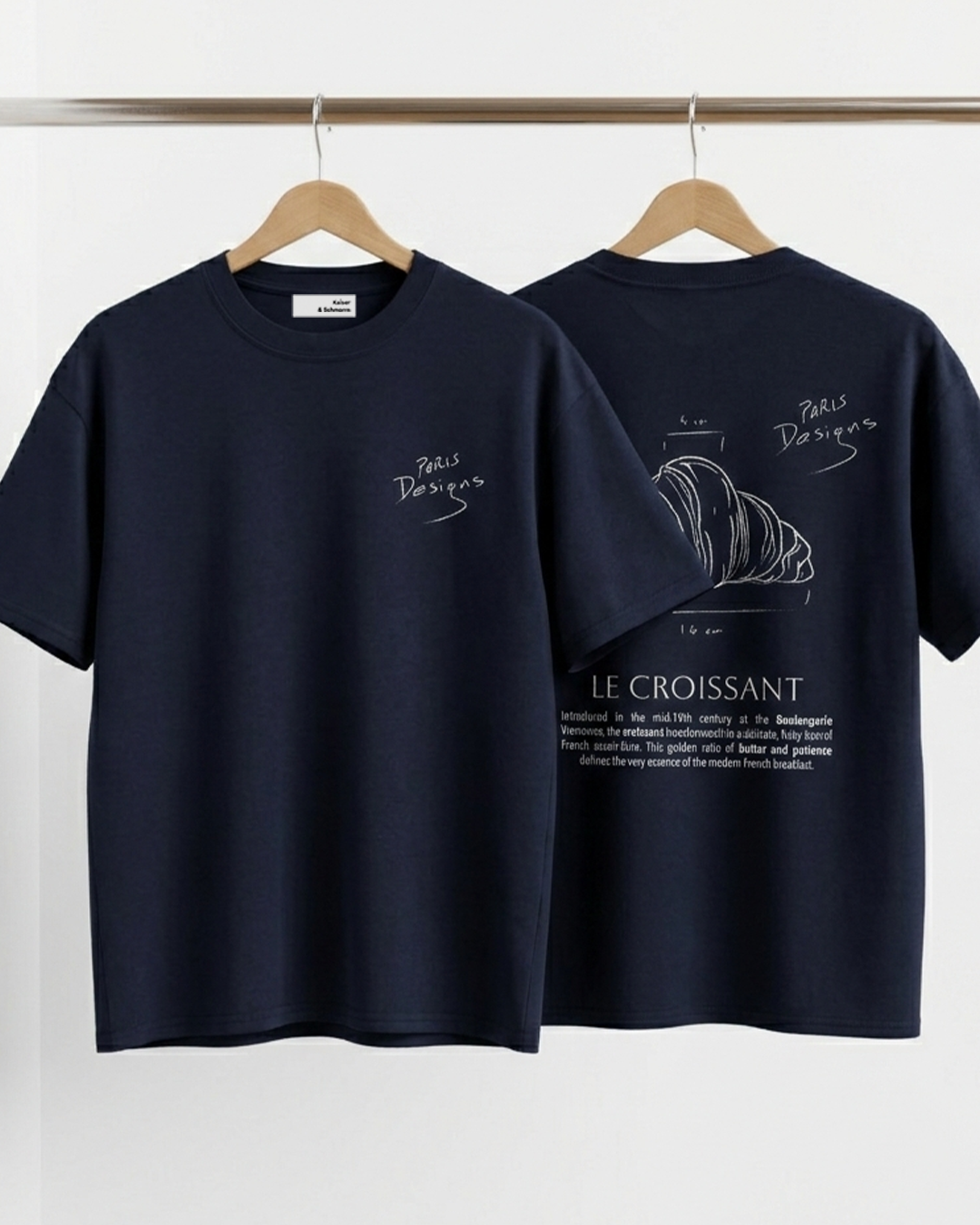 Croissant Paris Design - Unisex Pure Cotton T-Shirt