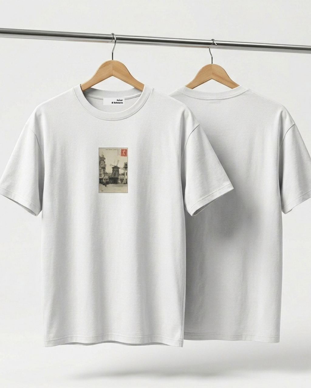 Moulin Rouge Postcard - Unisex Sueded Cotton T-Shirt