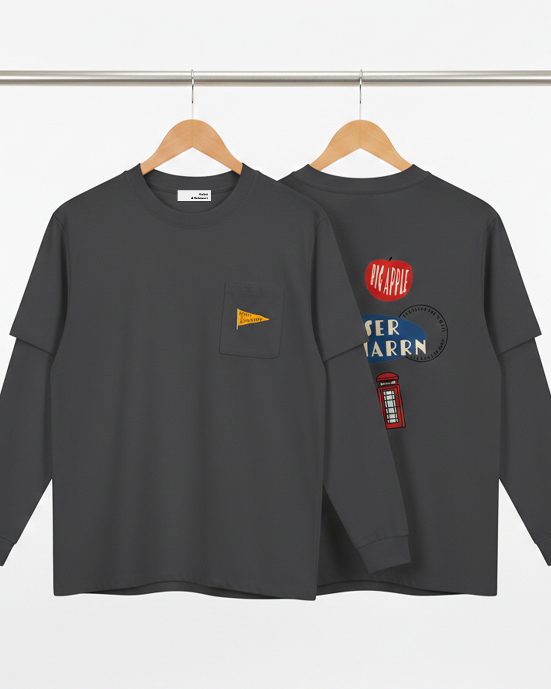 Travel Stickers - Layered Long Sleeve Oversized Tee