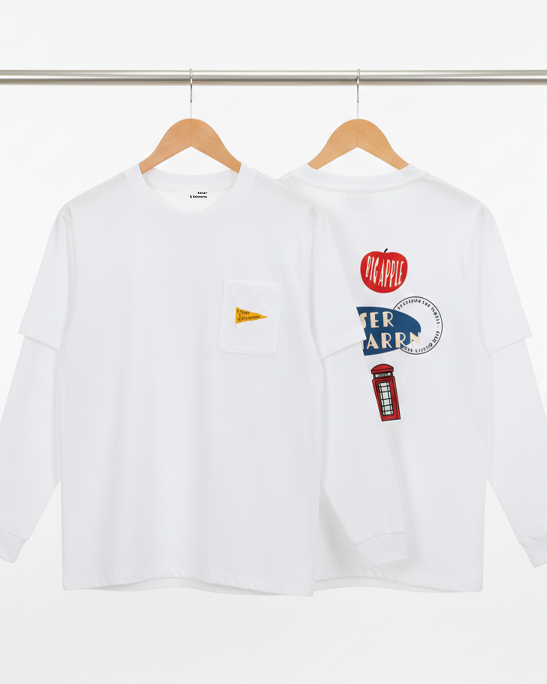 Travel Stickers - Layered Long Sleeve Oversized Tee