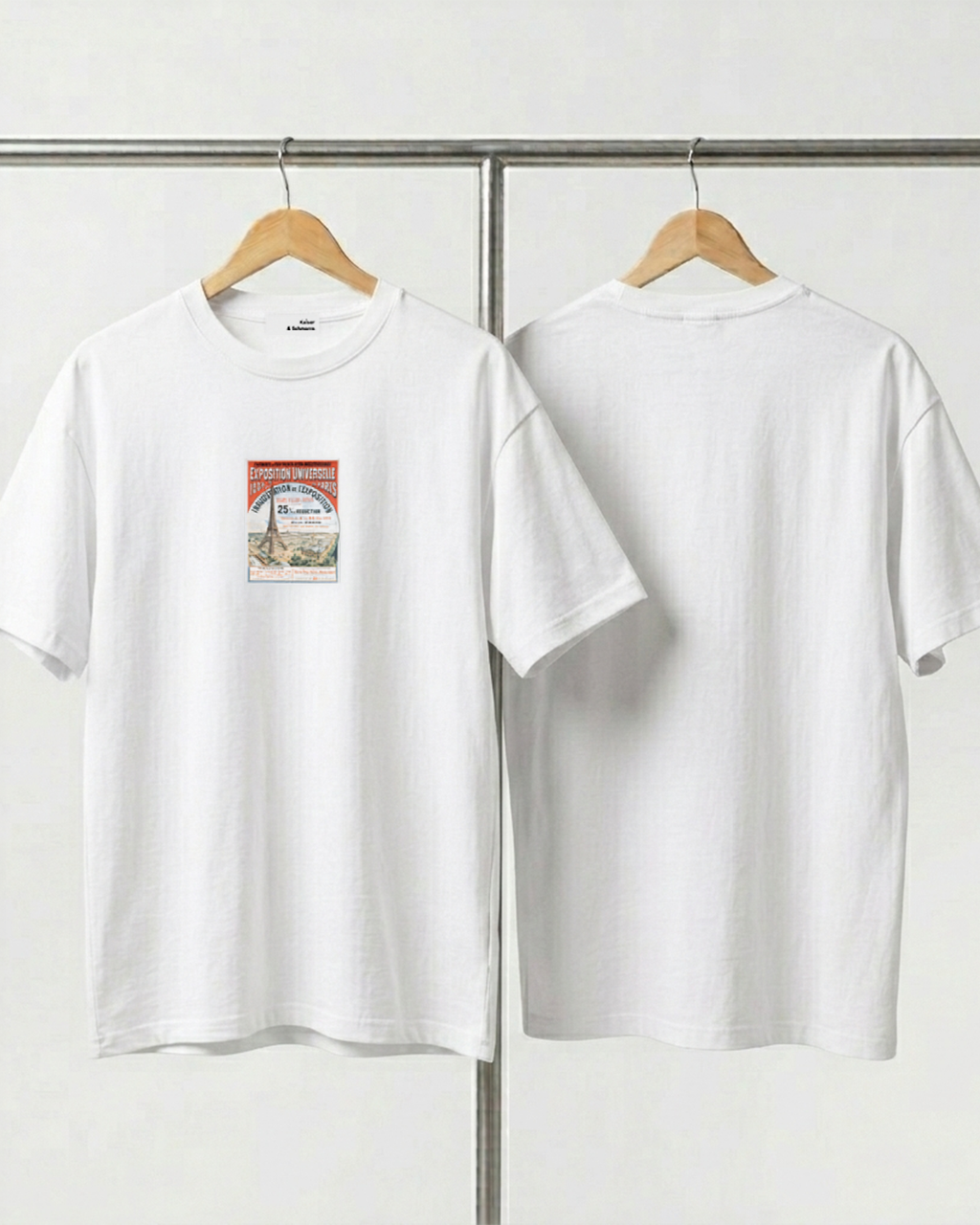 Poster Eiffel Tower - Unisex Sueded Cotton T-Shirt