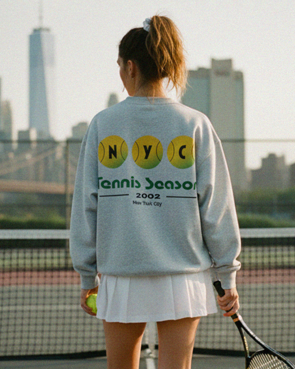 Tennis - Fleece Side Slit Crewneck Sweatshirt